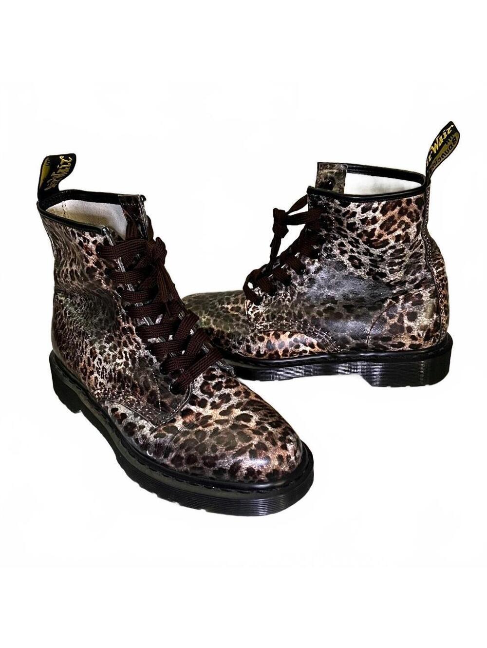 Rare Dr. Martens 1460 Leopard Smooth Leather Boots Women’s 9 / Men’s 8